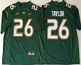 Men's Miami Hurricanes #26 Sean Taylor Green Stitched NCAA Nike College Football Jersey,baseball caps,new era cap wholesale,wholesale hats